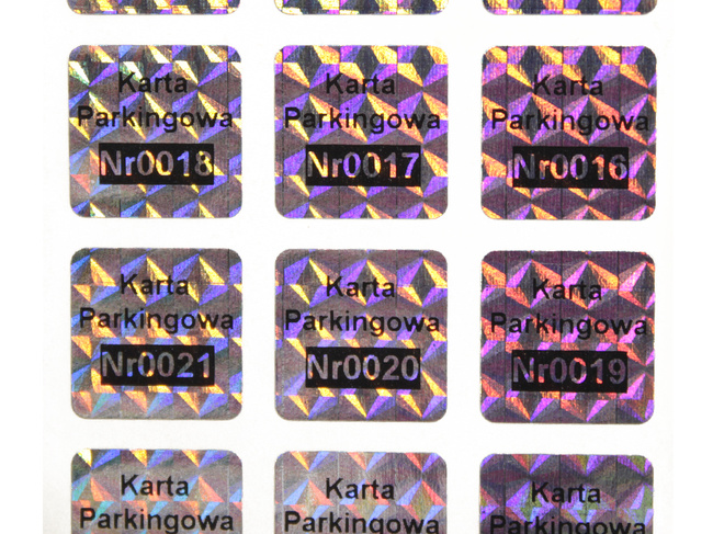 16x16mm hologram tetragon 500szt twój nadruk