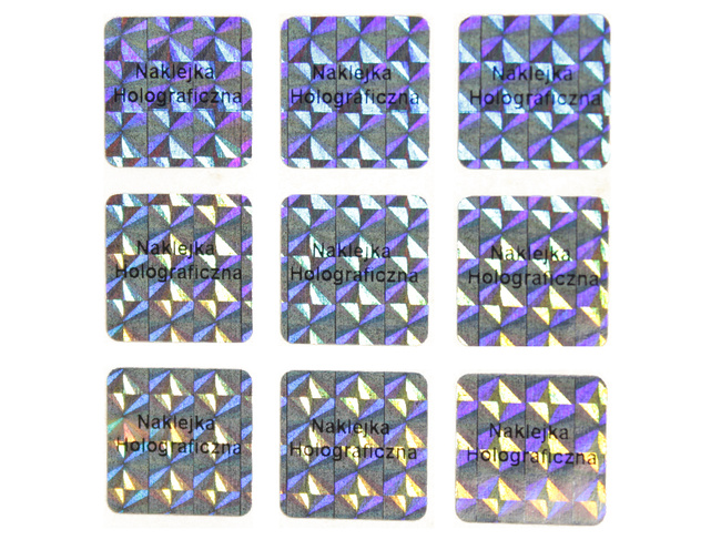 16x16mm hologram tetragon 250szt twój nadruk