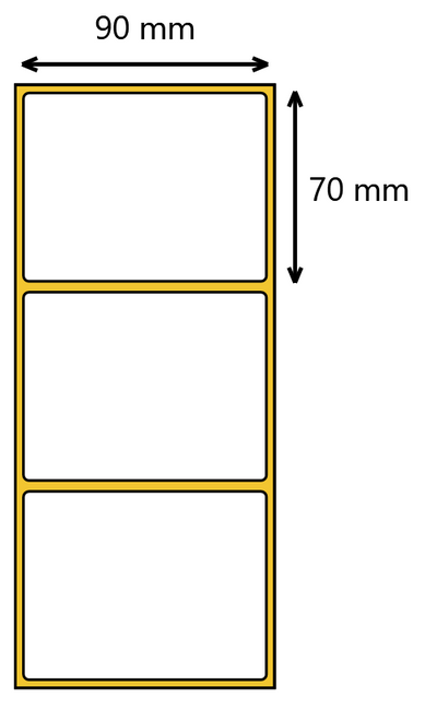 Etykiety termiczne samoprzylepne 90x70 1000 szt flaga Polski new cenówka