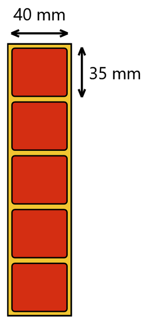 Etykieta termiczna 40x35 czerwona / 2000 szt / 40