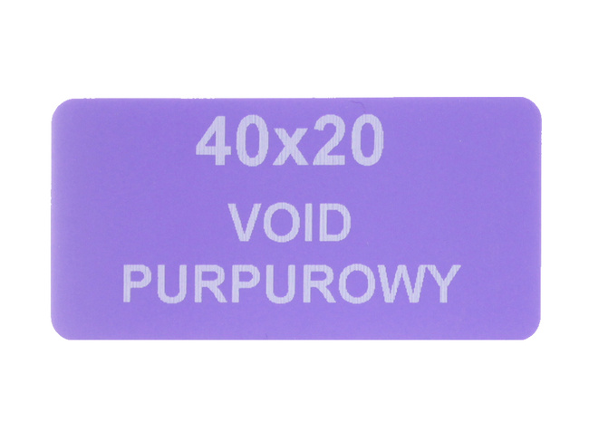 Plomby serwisowe stickery 40x20 purpurowy 250szt twój nadruk !