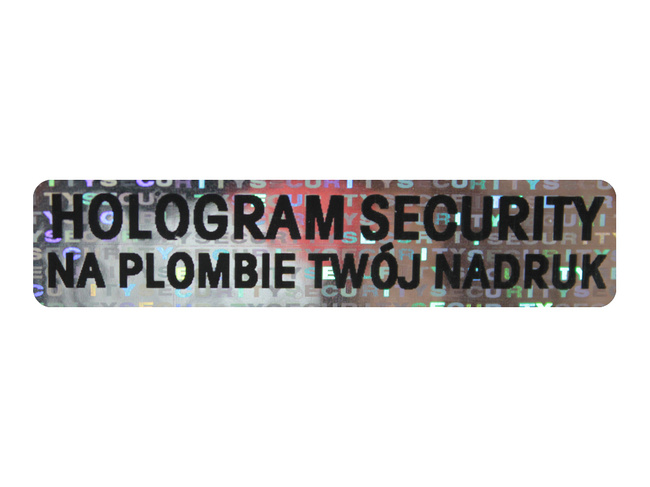 Plomby gwarancyjne stickery 55x12 hologram 250szt twój nadruk !