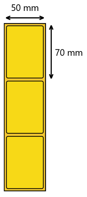 Etykieta termiczna 50x70 żółta / 1000 szt / 40