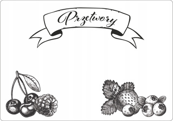 Etykieta termotransferowa 70x100 mat - przetwory /  100 szt / 1" - (b.15)