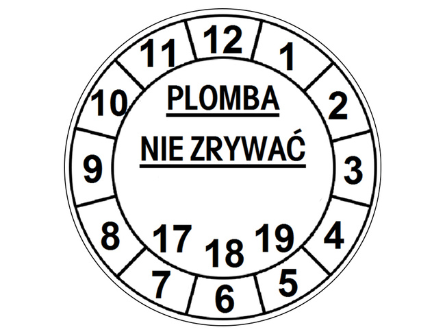 Stickery plomby kruszące akrylit fi 15mm 500szt