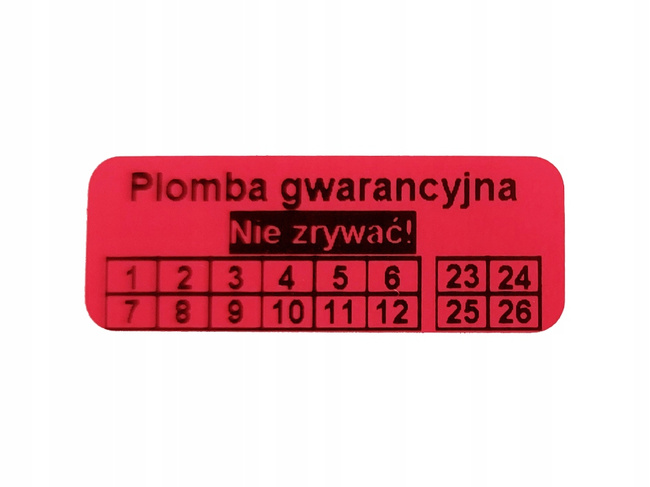 30x11 czerwony open void czystousuwalny 1000 szt twój nadruk !
