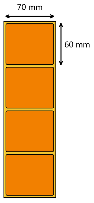 Etykieta termiczna 70x60 pomarańczowa / 1000 szt / 40