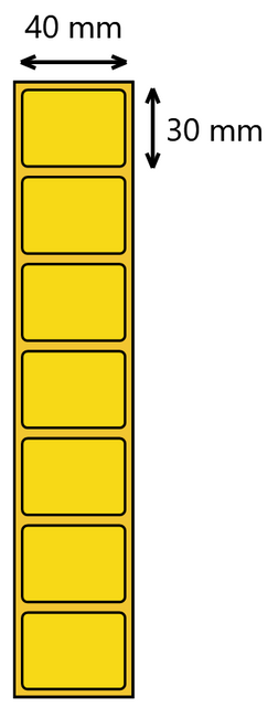 Etykieta termiczna 40x30 żółta / 2000 szt / 40