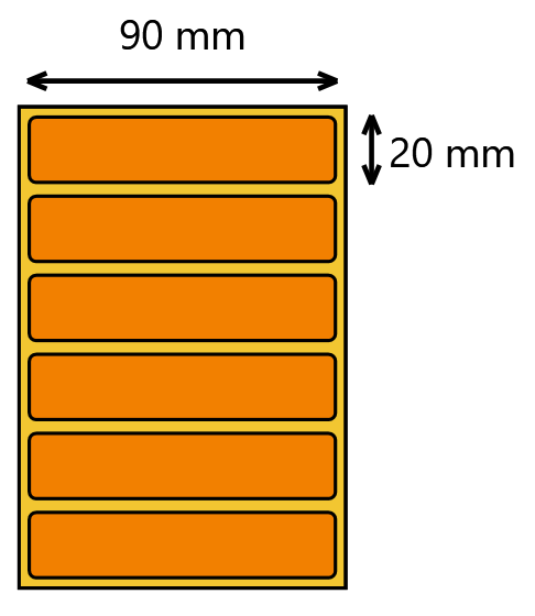 Etykieta termiczna 90x20 pomarańczowa / 3000 szt / 40