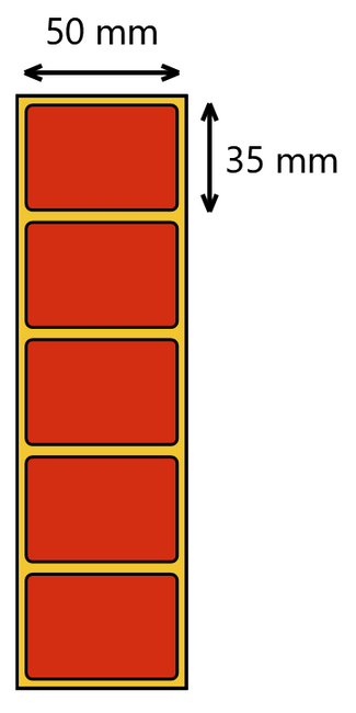 Etykieta termiczna 50x35 czerwona / 2000 szt / 40
