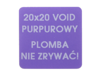 Plomba stickery 20x20 purpurowy void 500szt twój nadruk !