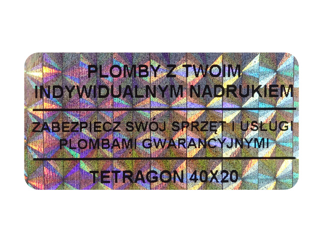 40x20mm hologram tetragon 1000szt twój nadruk