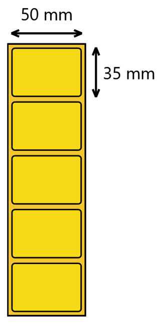 Etykieta termiczna 50x35 żółta / 2000 szt / 40