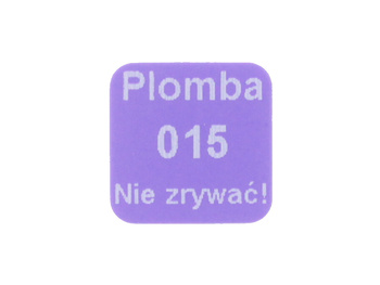 Plomba stickery 12x12 purpurowy void 250 szt twój nadruk !