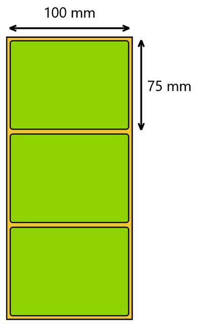 Etykieta termiczna 100x75 zielona / 500 szt / 40