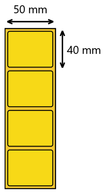 Etykieta termiczna żółta 50x40 / 1000 szt / 40