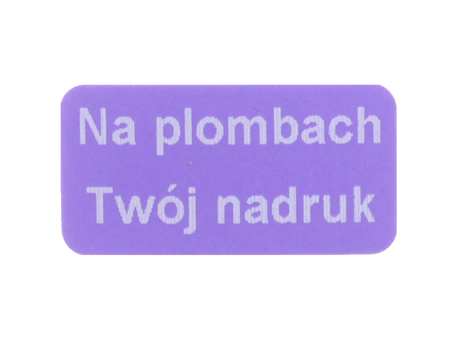 Plomba stickery 20x8 purpurowy void 500szt twój nadruk !