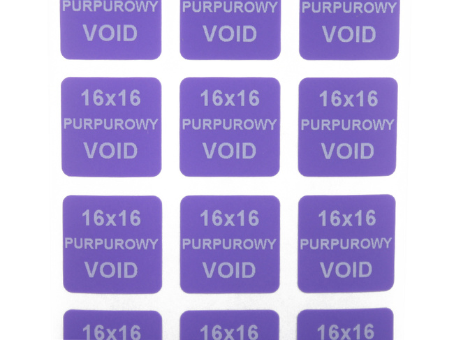 Plomba stickery 16x16 purpurowy void 1000szt twój nadruk !