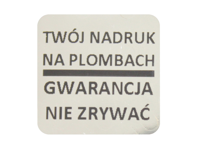 Plomby gwarancyjne stickery 20x20mm void lustrzany 500szt twój nadruk !