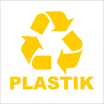 Naklejka foliowa 150x150 segregacja odpadów - plastik