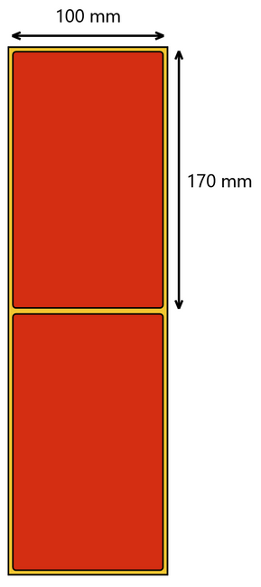Etykieta termiczna 100x170 czerwona / 400 szt / 40