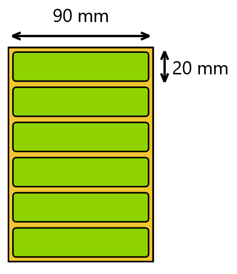 Etykieta termiczna 90x20 zielona / 3000 szt / 40