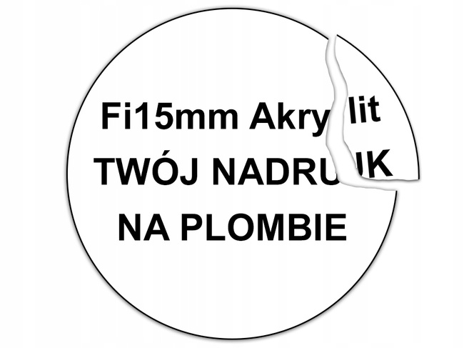 Fi15mm akrylit kruszący 250szt plomby gwarancyjne stickery twój nadruk !