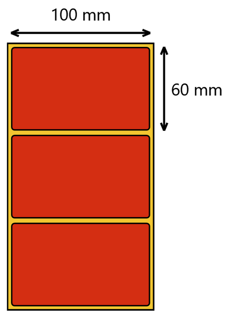 Etykieta termiczna czerwona 100x60 / 1000 szt / 40