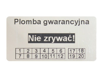 Plomby naklejki stickery 50x20 void lustro 250szt twój nadruk !