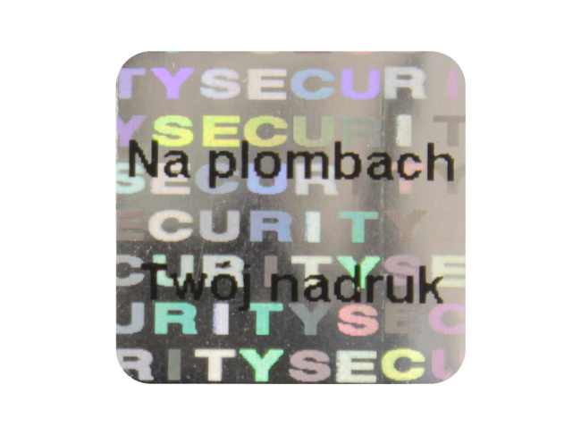 Plomby gwarancyjne stickery 12x12 hologram 250szt twój nadruk !