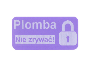 Plomba stickery 20x8 purpurowy void 500szt twój nadruk !