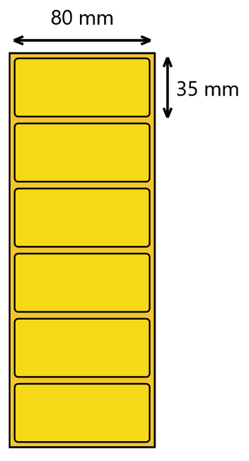 Etykieta termiczna 80x35 żółta / 2000 szt / 40