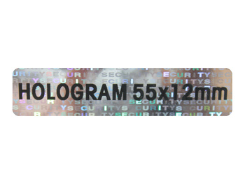 Plomby gwarancyjne stickery 55x12 hologram 250szt twój nadruk !