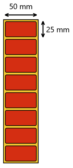 Etykieta termiczna 50x25 czerwona / 2000 szt / 40