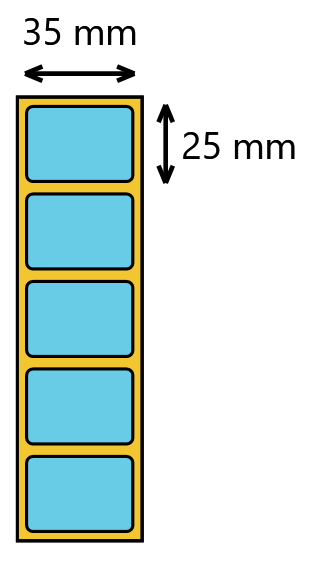 Etykieta termiczna 35x25 niebieska / 2000 szt / 40