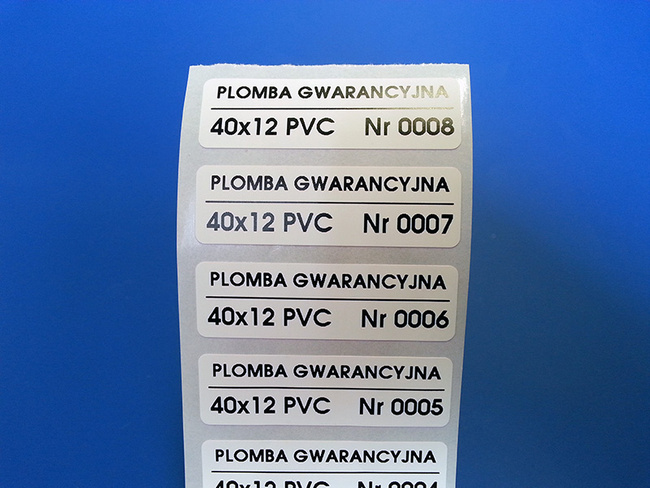 40x12mm pvc łamliwy 500szt twój nadruk