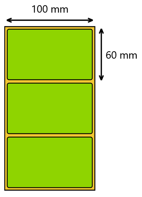 Etykieta termiczna zielona 100x60 perforacja / 1000 szt / 40