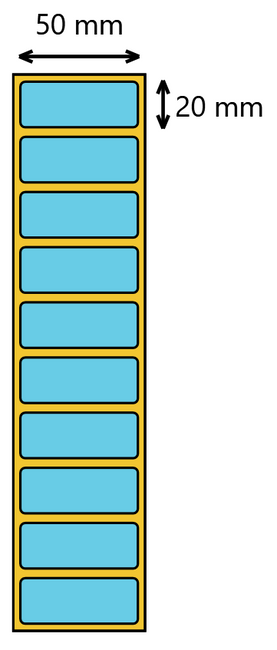 Etykieta termiczna 50x20 niebieska / 3000 szt / 40