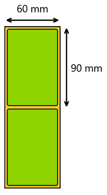 Etykieta termiczna 60x90 zielona / 500 szt / 40
