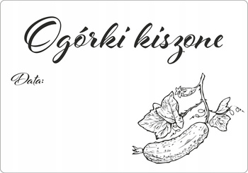 Etykieta termotransferowa 70x100 mat - ogórki kiszone /  100 szt / 1" - (b.14)