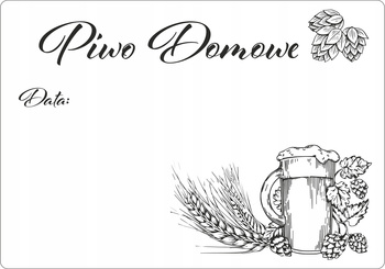 Etykieta termotransferowa 70x100 mat - piwo domowe /  100 szt / 1" - (b.16)