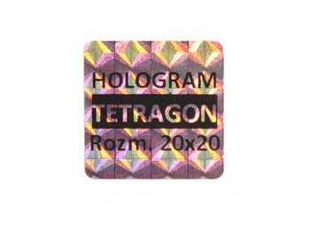 20x20mm hologram tetragon 250szt twój nadruk
