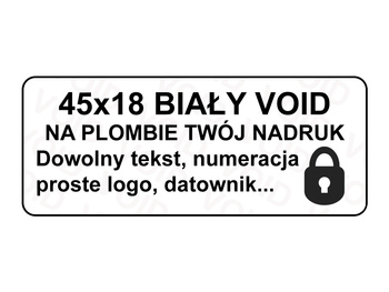 Stickery 45x18 void biały 500szt twój nadruk !