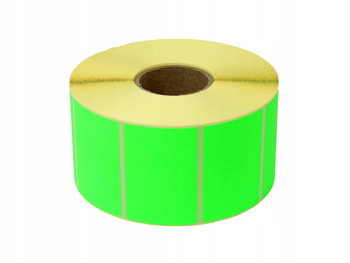 Etykieta termotransferowa 70x50 fluor zielona / 1000 szt / 40