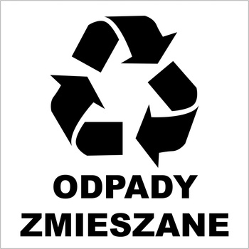 Naklejka foliowa 150x150 segregacja odpadów - zmieszane