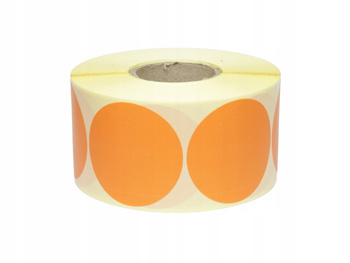 Etykieta termiczna fi50 pomarańczowa / 1000 szt / 40