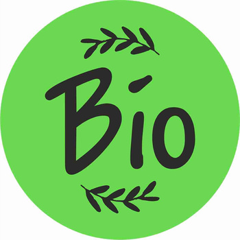 Fi30 etykieta papierowa zielona - nadruk "bio" 100 szt