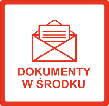 Etykieta ostrzegawcza 85x85 dokumenty /500 szt