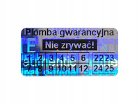 Plomby stickery 30x15 hologram original 250szt twój nadruk !