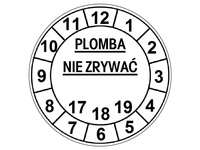 Fi20mm akrylit kruszący 500szt plomby gwarancyjne stickery twój nadruk !